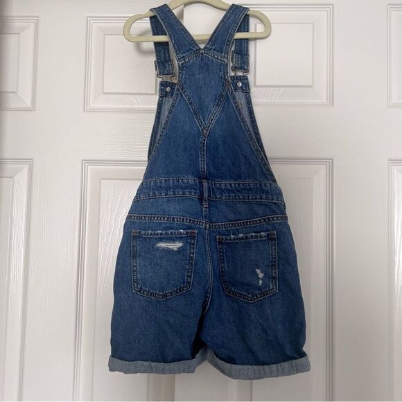 GAP Kids Cotton Distressed Denim Romper Blue Medium EUC - Picture 4 of 9